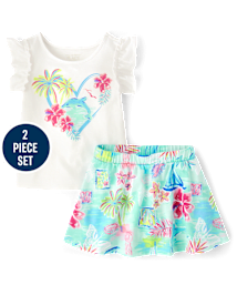 tout-petit, fille imprimé Ensemble 2 pièces