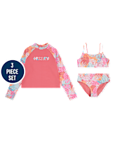Girls Hurley Tropical 3-Piece Swimsuit