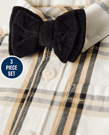 Baby Boys Plaid 3-Piece Outfit Set- Winter Wonderland
