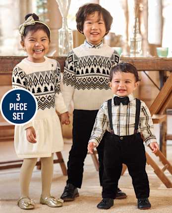 Baby Boys Plaid 3-Piece Outfit Set- Winter Wonderland