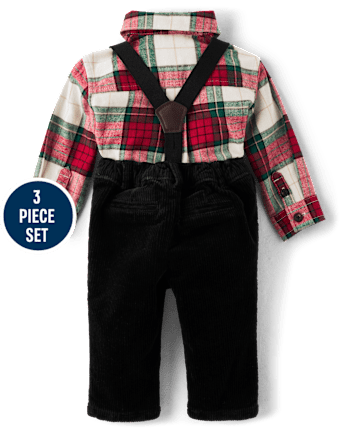 Baby Boys Matching Family Plaid Outfit Set - Christmas Cabin