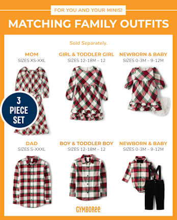 Baby Boys Matching Family Plaid Outfit Set - Christmas Cabin