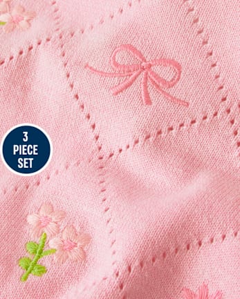 Baby Girls Embroidered Sweater 3-Piece Outfit Set - Homegrown by Gymboree