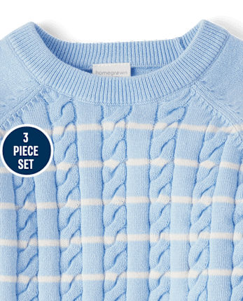 Baby Boys Striped Sweater 3-Piece Outfit Set - Homegrown by Gymboree