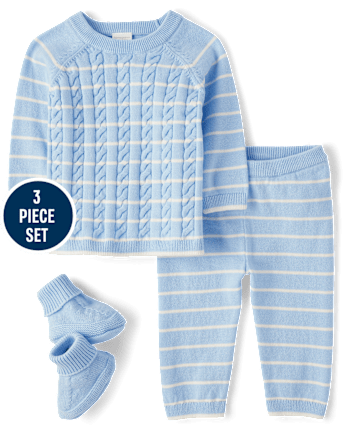 Baby Boys Striped Sweater 3-Piece Outfit Set - Homegrown by Gymboree