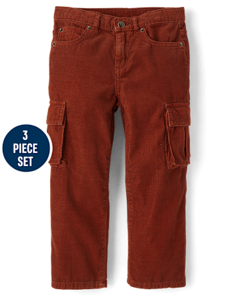 Boys Embroidered Squirrel 3-Piece Outfit Set - Fall Celebrations