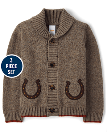 Boys Embroidered Horse 3-Piece Outfit Set - Highland Hills