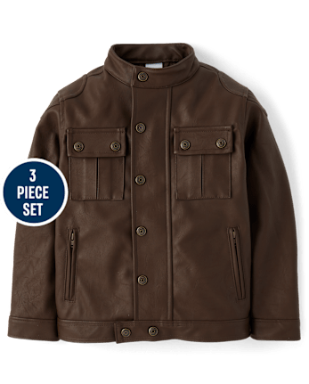 Boys Embroidered Bear 3-Piece Outfit Set - Highland Hills