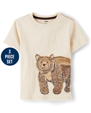 Boys Embroidered Bear 3-Piece Outfit Set - Highland Hills