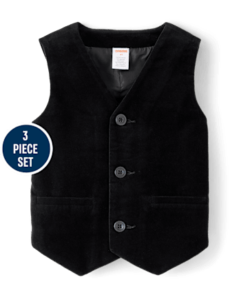 Boys Velvet Suit 3-Piece Outfit Set - Royal Christmas