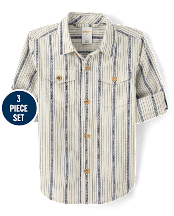 Boys Garment Dyed 3-Piece Outfit Set - Driftwood Bay