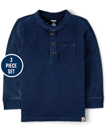 Boys Embroidered Lighthouse 3-Piece Outfit Set - Driftwood Bay