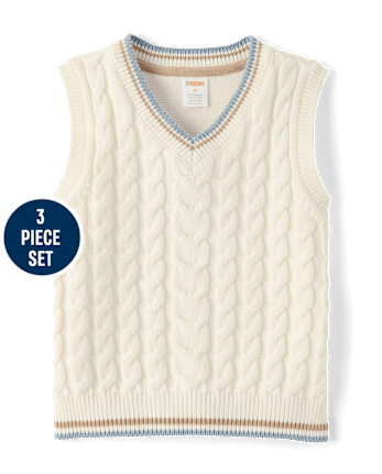 Boys Gingham 3-Piece Outfit Set - Enchanted Garden