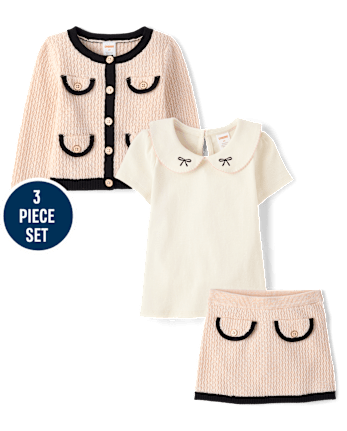 Girls Contrast 3-Piece Outfit Set - Petit Paris
