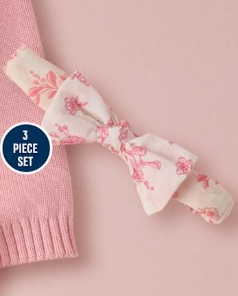 Baby Girls Hello Kitty® Applique Floral 2-Piece Outfit Set