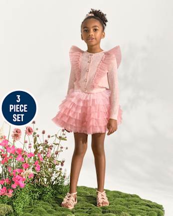 Girls Glitter Flutter 3-Piece Outfit Set - Marchesa Mini x Gymboree