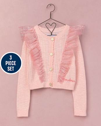 Girls Glitter Flutter 3-Piece Outfit Set - Marchesa Mini x Gymboree