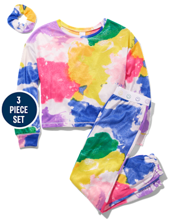 Pijamas para niñas Tween con salpicaduras de pintura de arcoíris
