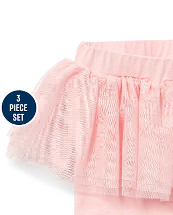 Conjunto de 3 piezas para bebé niña Love Ballerina Playwear