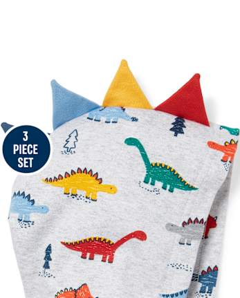 Conjunto de ropa de juego de 3 piezas Dino para bebés niños