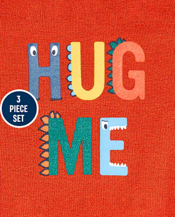 Conjunto de ropa de juego de 3 piezas Dino para bebés niños