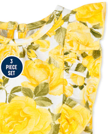 Baby Girls Floral Ruffle Romper 2-Pack
