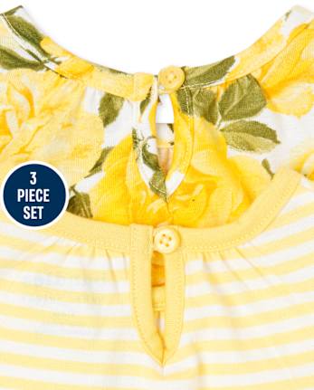Baby Girls Floral Ruffle Romper 2-Pack