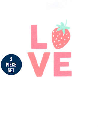 Ensemble de jeu 3 pièces fraise pour bébé fille