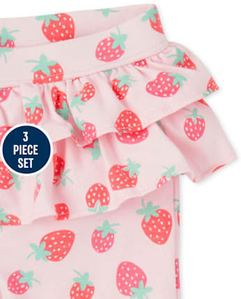 Ensemble de jeu 3 pièces fraise pour bébé fille