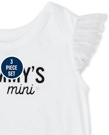 Baby Girls Mommy And Daddy 3-Piece Playwear Set