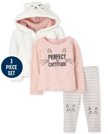 Toddler Girls Cat Outfit Set