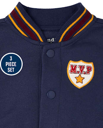 Baby Boys Varsity 3-Piece Playwear Set