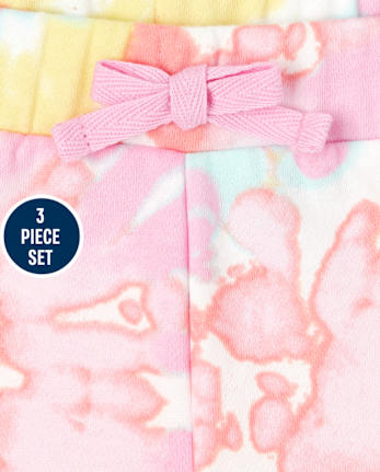 Toddler Girls Unicorn Tie Dye Outfit Set