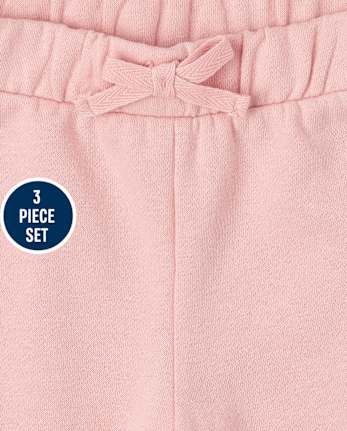 Toddler Girls Bear Zip Up Hoodie Outfit Set