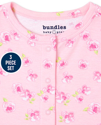 Ensemble 3 pièces Take Me Home Rose pour bébé fille