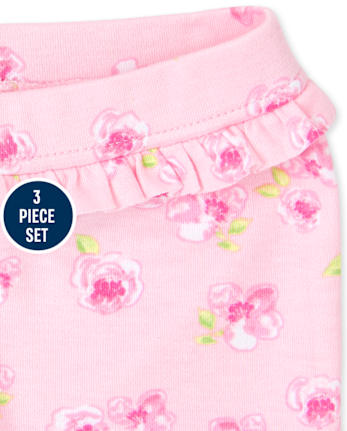 Ensemble 3 pièces Take Me Home Rose pour bébé fille