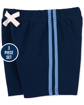Conjunto de 3 piezas a rayas de tiburón para niños pequeños