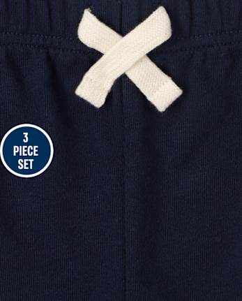 Conjunto de 3 piezas a rayas de tiburón para niños pequeños