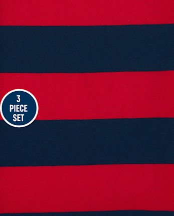 Conjunto de 3 piezas a rayas de Dino para niños pequeños