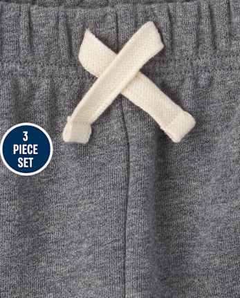 Conjunto de 3 piezas a rayas de Dino para niños pequeños