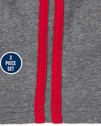 Conjunto de 3 piezas a rayas de Dino para niños pequeños