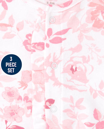 Ensemble 3 pièces Take Me Home Rose pour bébé fille