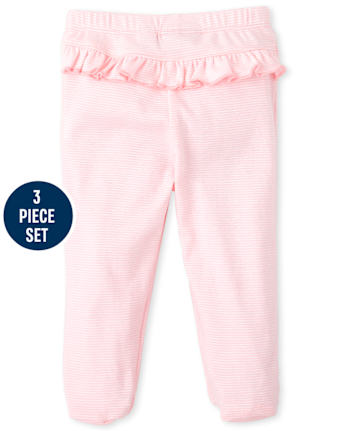 Ensemble 3 pièces Take Me Home Rose pour bébé fille