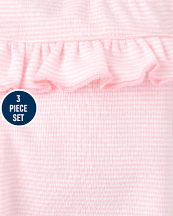 Ensemble 3 pièces Take Me Home Rose pour bébé fille