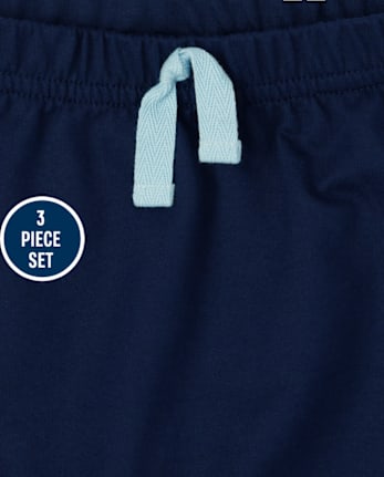 Conjunto de ropa de juego de 3 piezas Dino para bebés niños