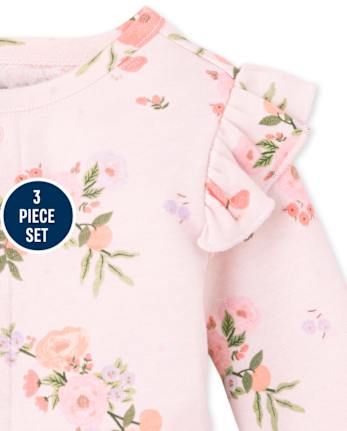 Ensemble 3 pièces Take Me Home Rose pour bébé fille