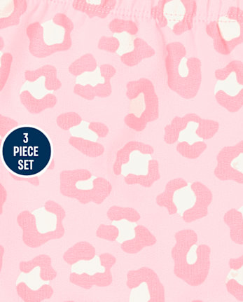 Ensemble de jeu 3 pièces léopard pour bébé fille