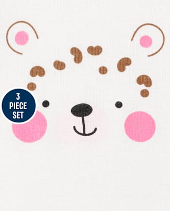 Ensemble 3 pièces léopard bébé fille