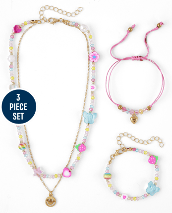 Girls Beaded 3-Piece Jewelry Set