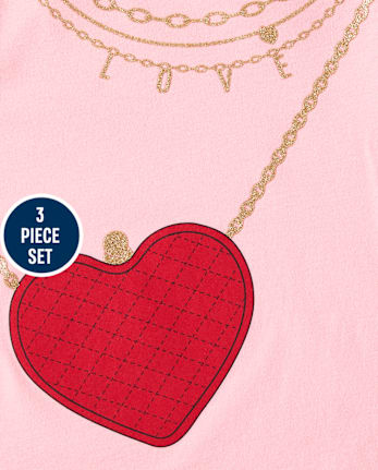 Toddler Girls Heart 3-Piece Outfit Set